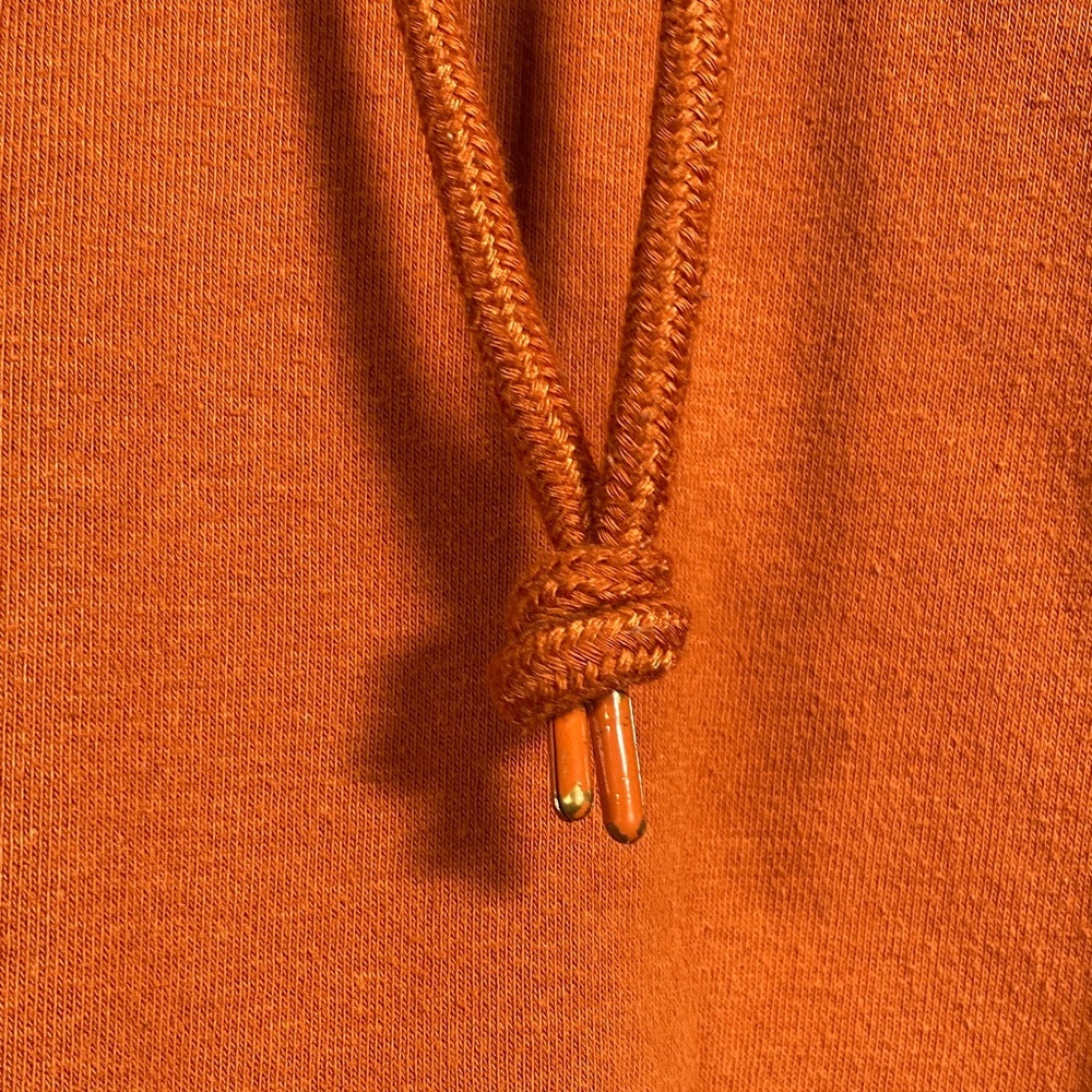 90 Degree Women’s XL Cropped Hoodie Rust Orange Pullover Sweatshirt - Picture 4 of 8